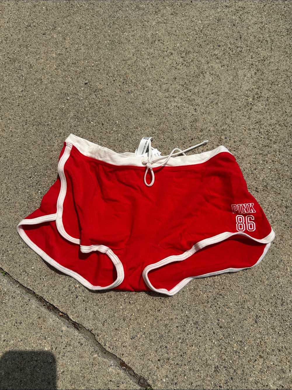 PINK Victoria's Secret Red Retro dorm Shortie panties size med NWT